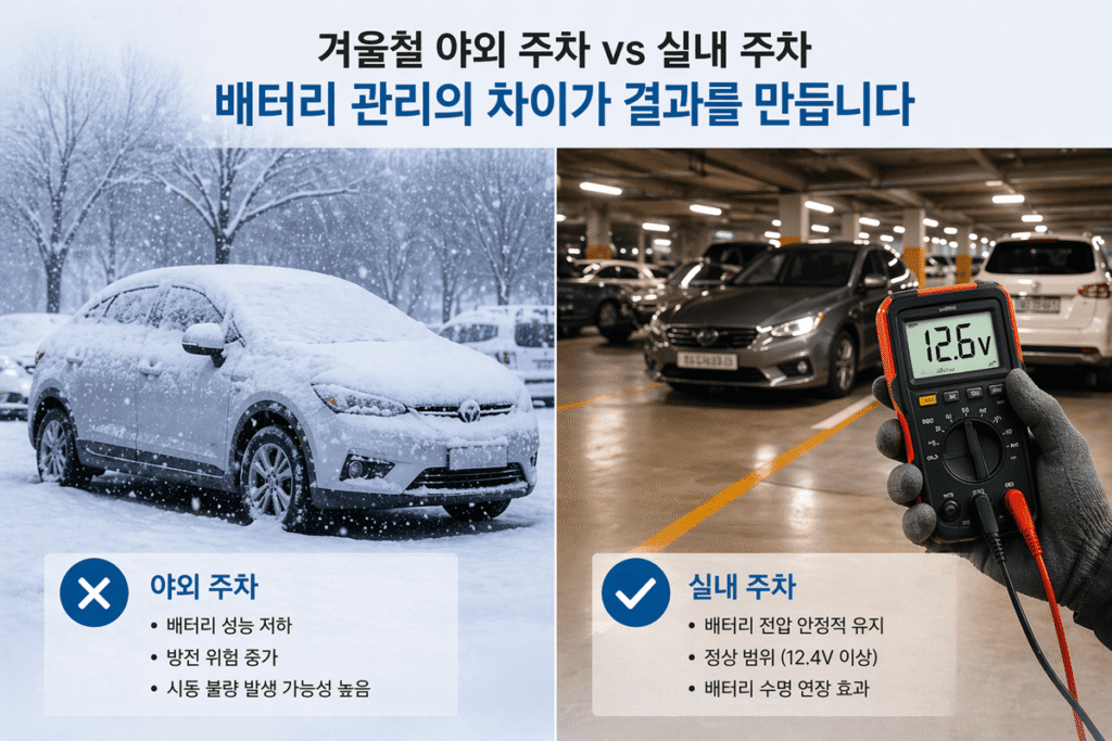 겨울철 야외주차와 실내주차의 차이